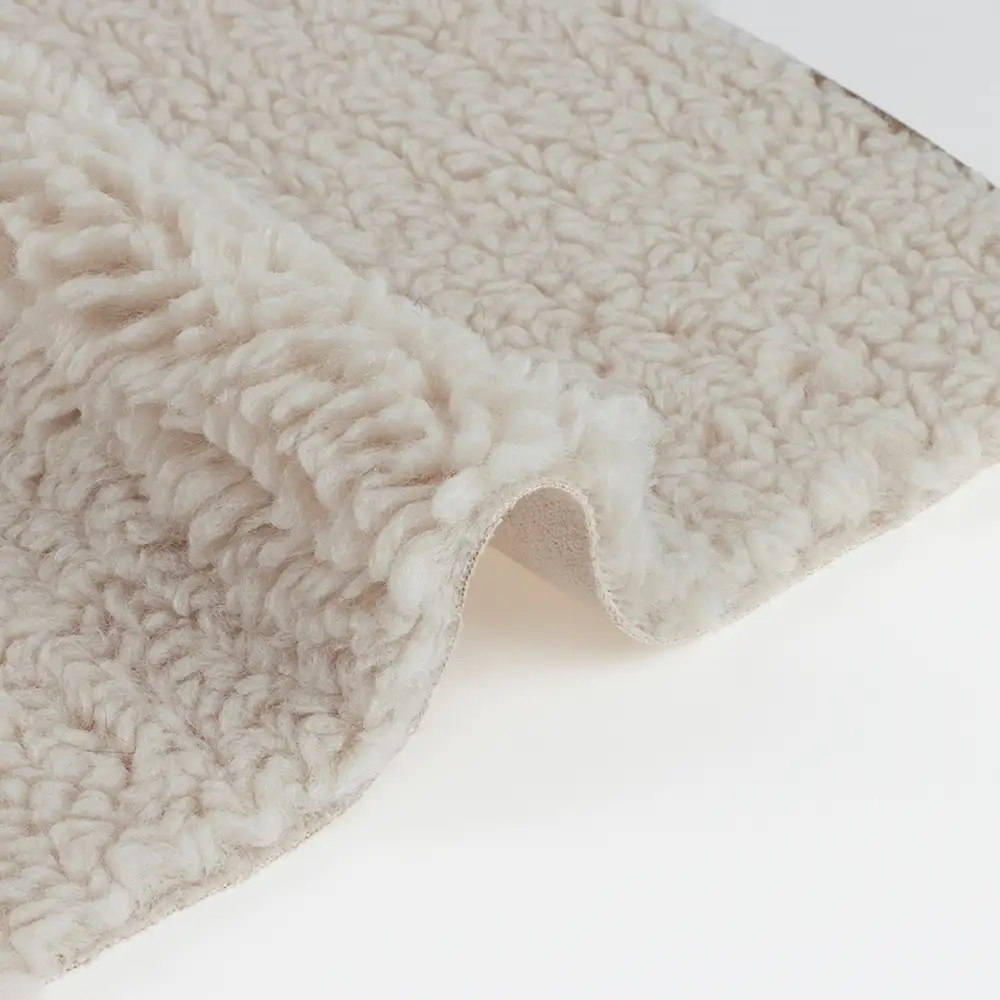 China Fabric for Pants,Blazer Weft Suede Knit Fabric Polyester Beige color buy from China wholesaler bulk order at wholesale price free worldwide shipping Alibaba