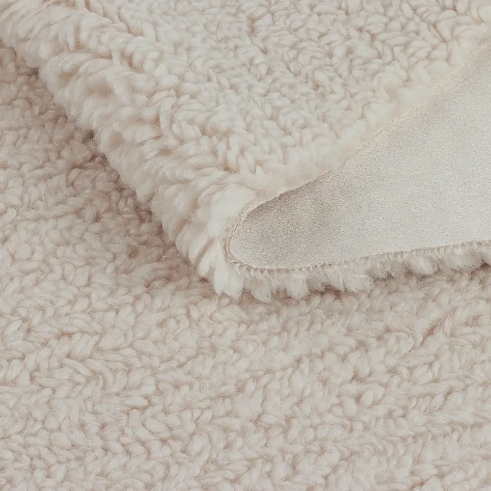 China Fabric for Pants,Blazer Weft Suede Knit Fabric Polyester Beige color buy from China wholesaler bulk order at wholesale price free worldwide shipping Alibaba