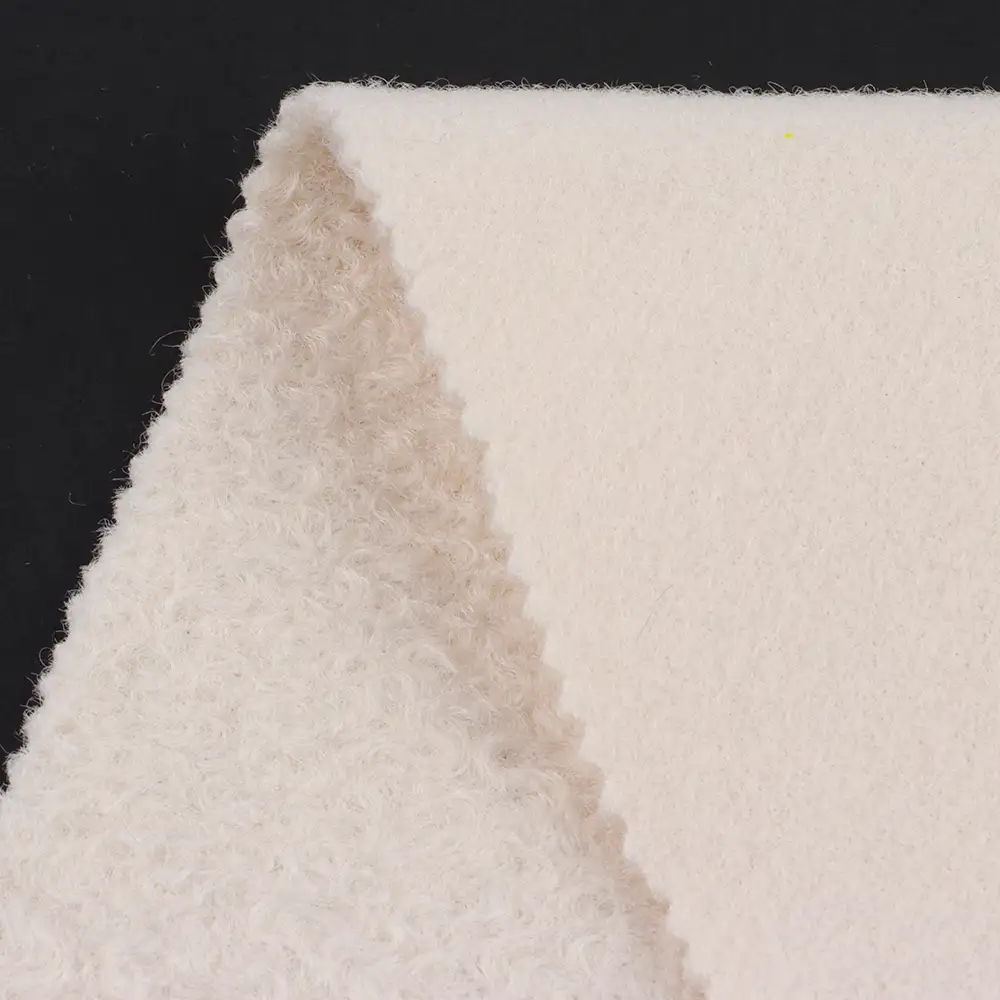 China Fabric for Blazer,Skirt,Hoodie Knit Woolen Fabric Woolen Polyester Beige color buy from China wholesaler bulk order at wholesale price free worldwide shipping Alibaba