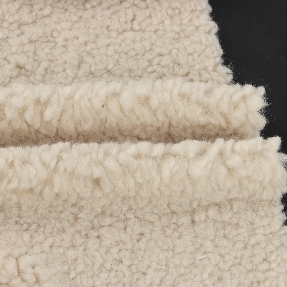 China Fabric for Hoodie,Sweatshirt Fleece Knit Fabric Polyester Beige color buy from China wholesaler bulk order at wholesale price free worldwide shipping Alibaba