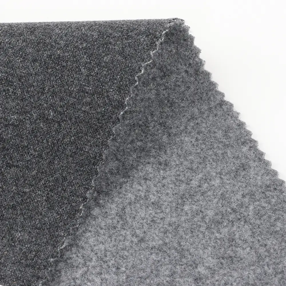 China Fabric for Blazer,Skirt,Hoodie Knit Woolen Fabric Woolen Polyester Grey color buy from China wholesaler bulk order at wholesale price free worldwide shipping Alibaba
