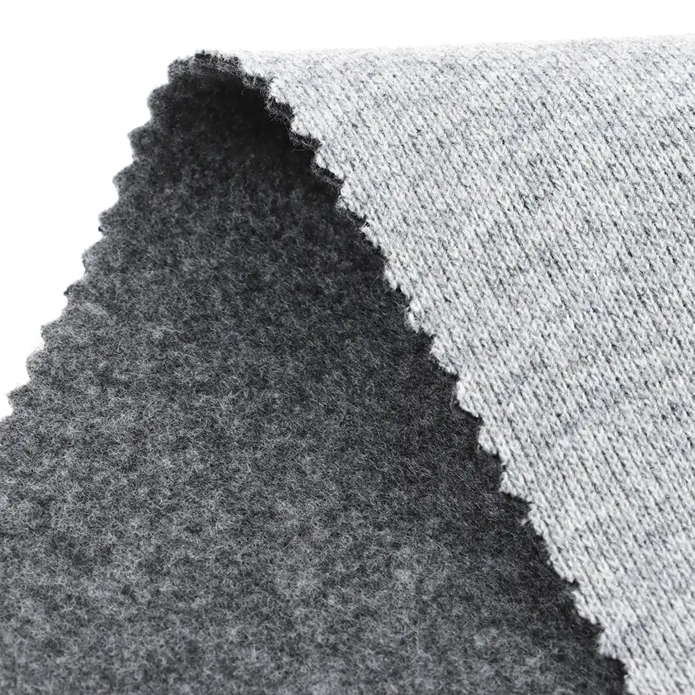 China Fabric for Blazer,Skirt,Hoodie Knit Woolen Fabric Woolen Polyester Grey color buy from China wholesaler bulk order at wholesale price free worldwide shipping Alibaba