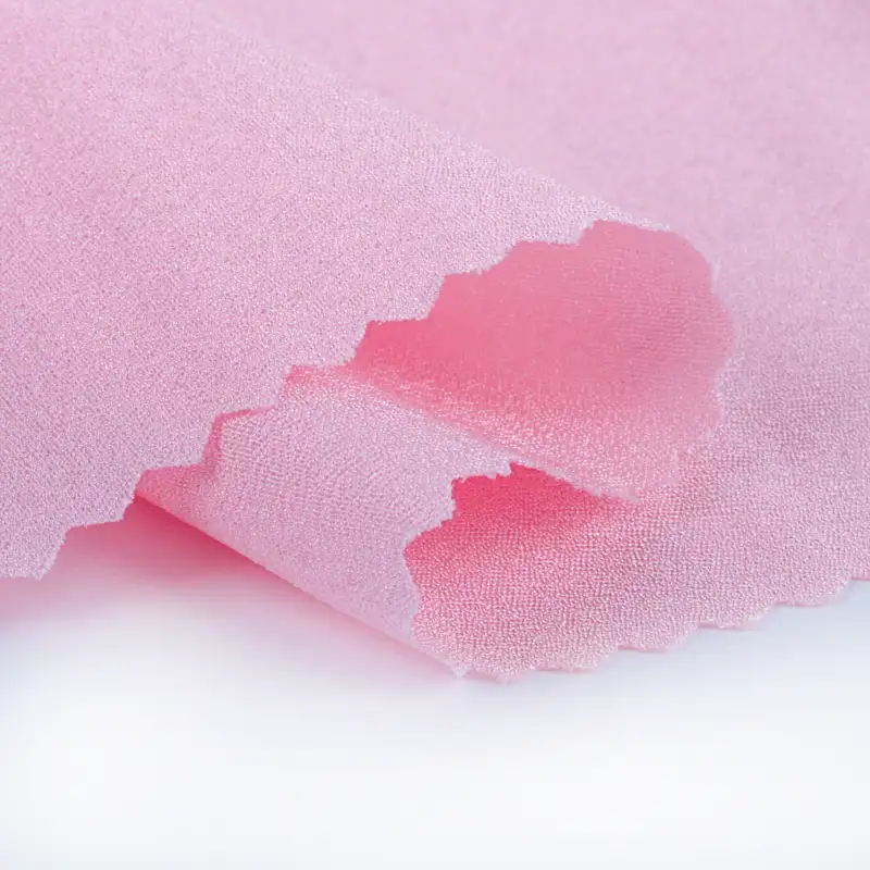 China Fabric for Blouse,Crop Top,Skirt Polyester Crinkle Fabric Synthetic Woven Fabric Polyester Pink color buy from China wholesaler bulk order at wholesale price free worldwide shipping Alibaba
