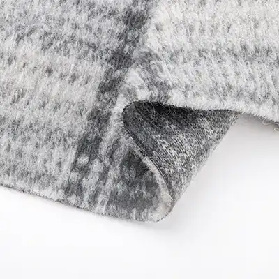 China Fabric for Blazer,Skirt,Hoodie Knit Woolen Fabric Woolen Polyester Grey color buy from China wholesaler bulk order at wholesale price free worldwide shipping Alibaba