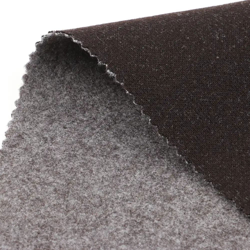 China Fabric for Blazer,Skirt,Hoodie Knit Woolen Fabric Woolen Polyester Brown color buy from China wholesaler bulk order at wholesale price free worldwide shipping Alibaba