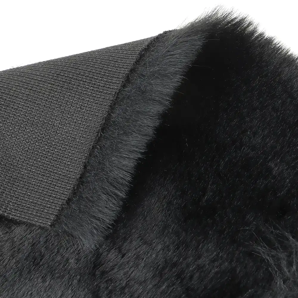 China Fabric for Hoodie,Sweatshirt Fake Fur Knit Fabric Polyester Black color buy from China wholesaler bulk order at wholesale price free worldwide shipping Alibaba