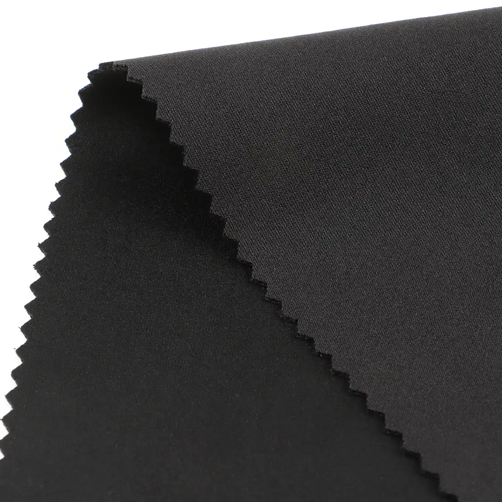 China Fabric for Pants,Blazer Weft Suede Knit Fabric Polyester Spandex Black color buy from China wholesaler bulk order at wholesale price free worldwide shipping Alibaba