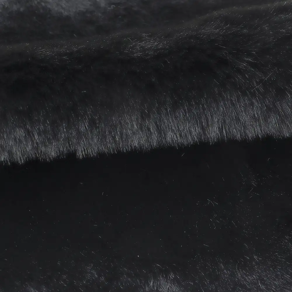China Fabric for Trench Coat,Overcoat Fake Fur Knit Fabric Polyester Black color buy from China wholesaler bulk order at wholesale price free worldwide shipping Alibaba