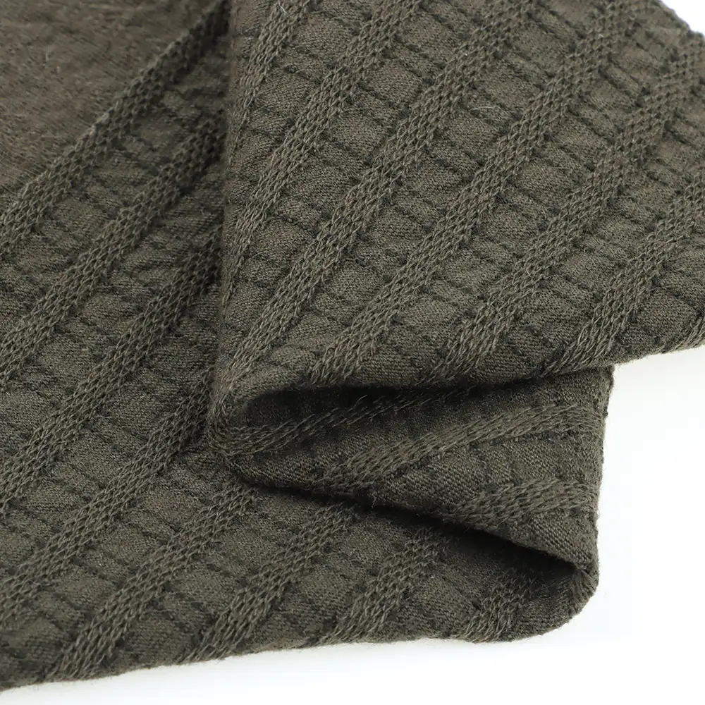 China Fabric for Loungewear,Sweatshirt,Hoodie Hacci Knit Fabric Polyester Cotton Spandex Green color buy from China wholesaler bulk order at wholesale price free worldwide shipping Alibaba