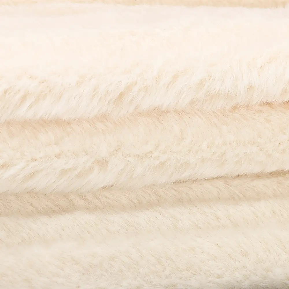 China Fabric for Overcoat,Bomber Jacket,Trench Coat Fake Fur Knit Fabric Polyester Cream color buy from China wholesaler bulk order at wholesale price free worldwide shipping Alibaba