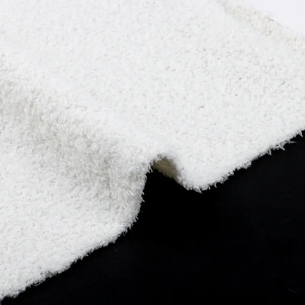 China Fabric for Hoodie,Sweatshirt Fleece Knit Fabric Polyester Spandex Nylon Off-white color buy from China wholesaler bulk order at wholesale price free worldwide shipping Alibaba