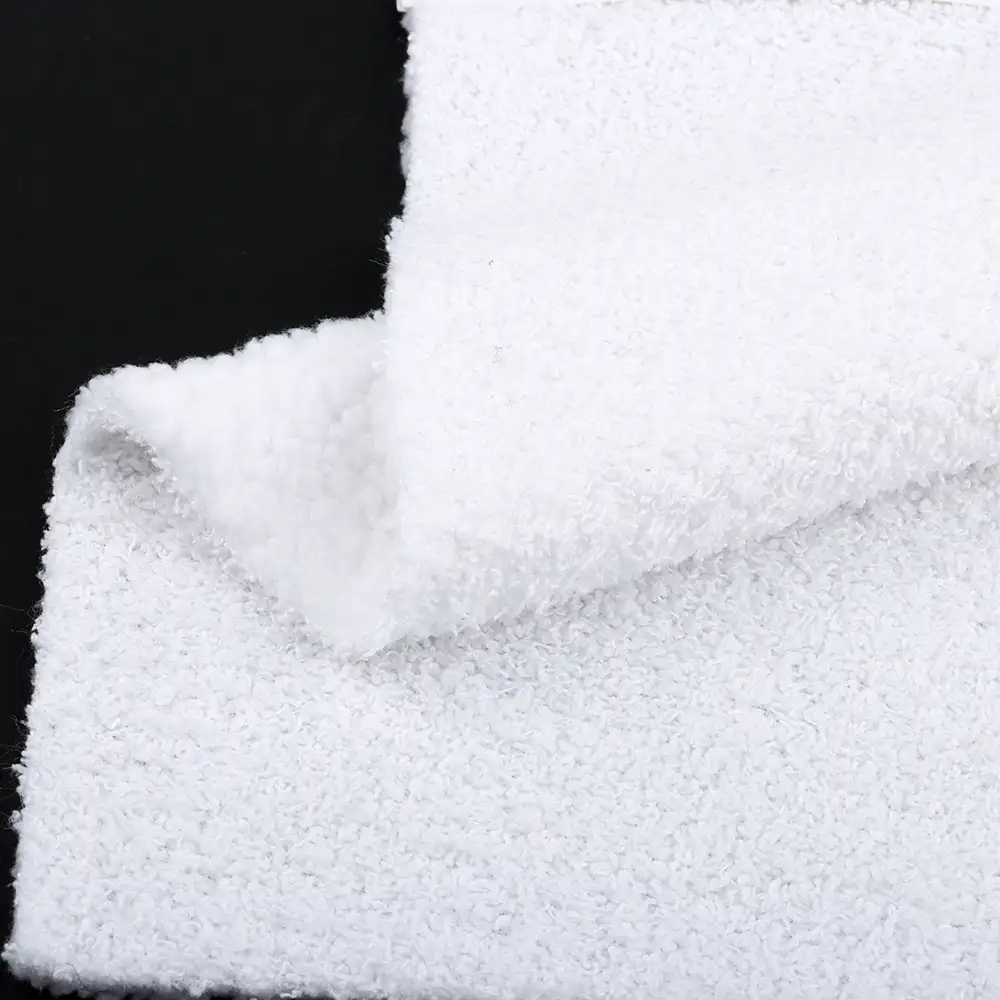 China Fabric for Hoodie,Sweatshirt Fleece Knit Fabric Polyester White color buy from China wholesaler bulk order at wholesale price free worldwide shipping Alibaba