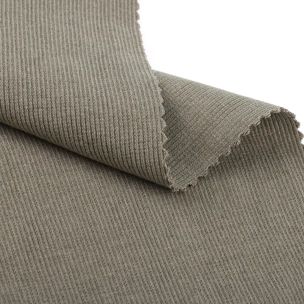 China Fabric for Tank Top,Crop Top,Hoodie Rib Knit Fabric Cotton Spandex Green color buy from China wholesaler bulk order at wholesale price free worldwide shipping Alibaba