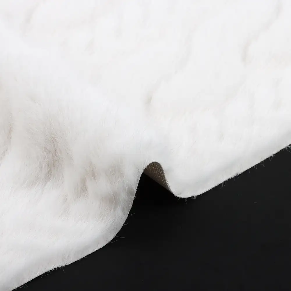 China Fabric for Trench Coat,Overcoat Fake Fur Knit Fabric Polyester Off-white color buy from China wholesaler bulk order at wholesale price free worldwide shipping Alibaba