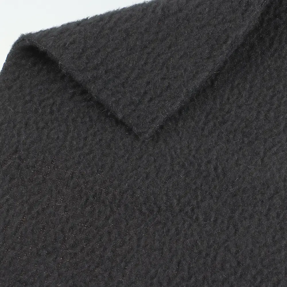 China Fabric for Overcoat,Bomber Jacket,Trench Coat Sherpa Knit Fabric Polyester Black color buy from China wholesaler bulk order at wholesale price free worldwide shipping Alibaba