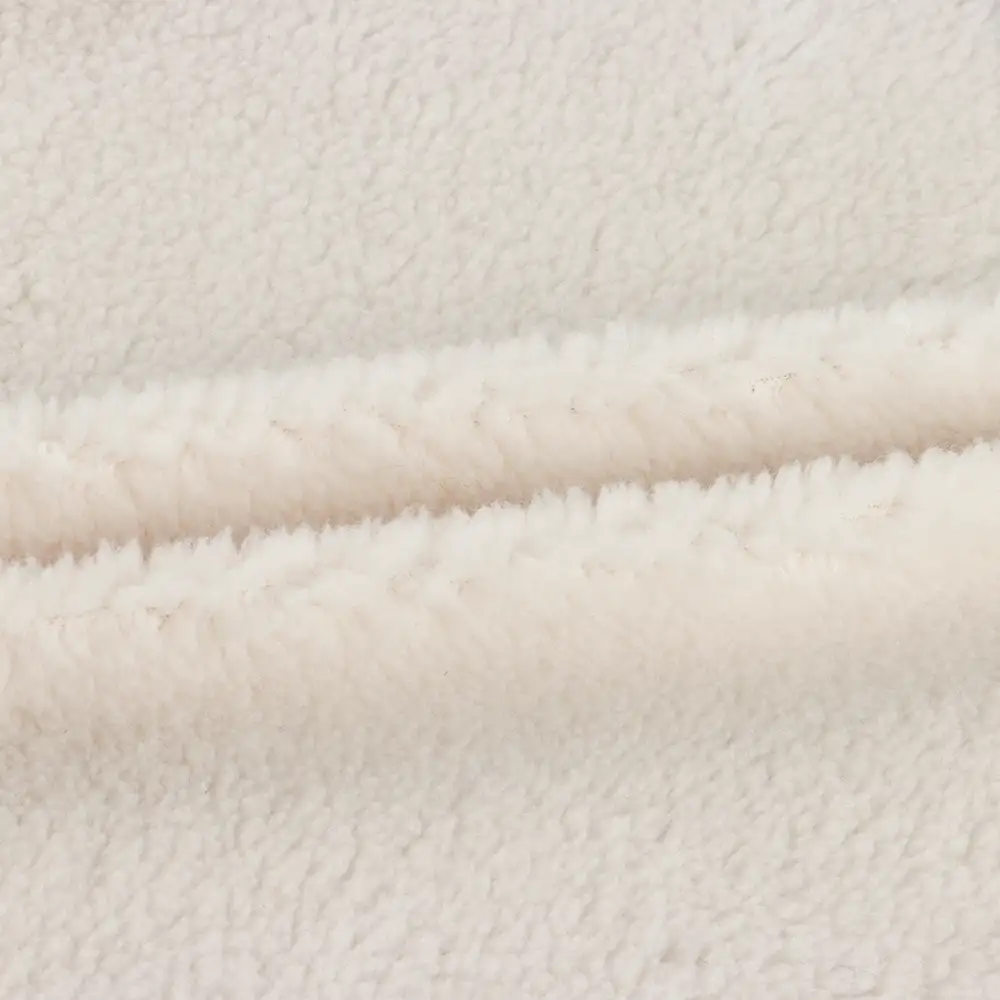 China Fabric for Overcoat,Bomber Jacket,Trench Coat Sherpa Knit Fabric Polyester Off-white color buy from China wholesaler bulk order at wholesale price free worldwide shipping Alibaba