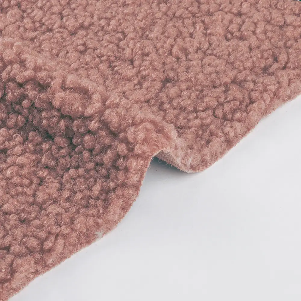 China Fabric for Overcoat,Bomber Jacket,Trench Coat Sherpa Knit Fabric Polyester Orange color buy from China wholesaler bulk order at wholesale price free worldwide shipping Alibaba