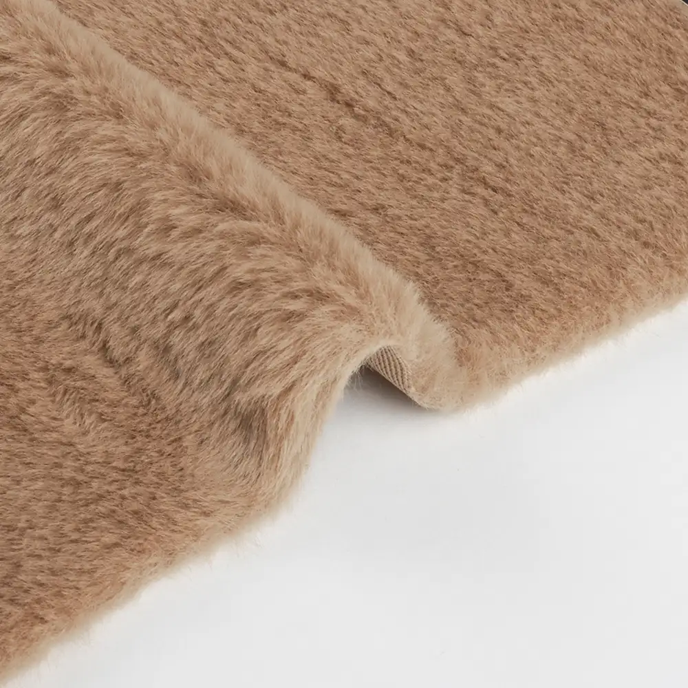 China Fabric for Overcoat,Bomber Jacket,Trench Coat Sherpa Knit Fabric Polyester Brown color buy from China wholesaler bulk order at wholesale price free worldwide shipping Alibaba