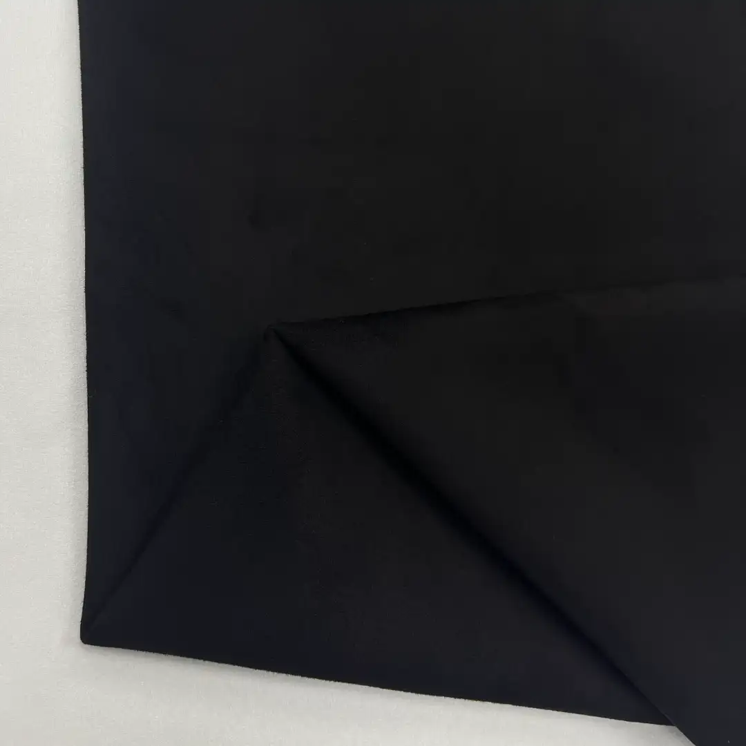 China Fabric for Jacket,Pants,Blazer Weft Suede Knit Fabric Polyester Elastane 黑色 color buy from China wholesaler bulk order at wholesale price free worldwide shipping Alibaba