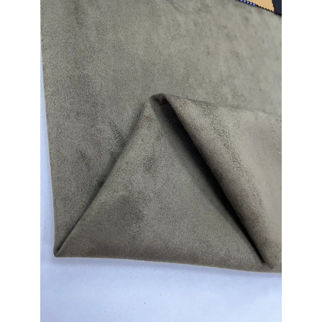 China Fabric for Jacket,Pants,Blazer Weft Suede Knit Fabric Polyester Elastane 军绿 color buy from China wholesaler bulk order at wholesale price free worldwide shipping Alibaba
