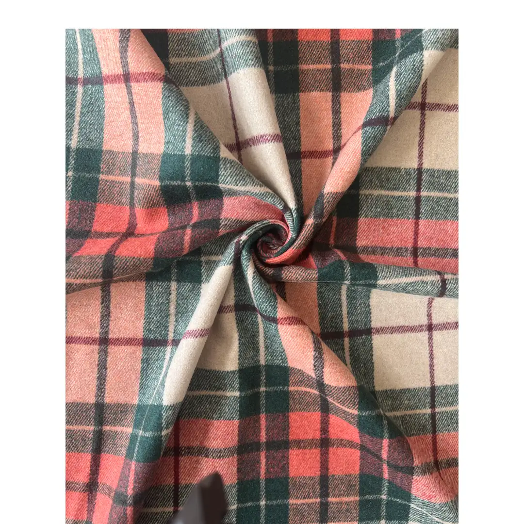 China Fabric for Blazer,Suit,Skirt Woolen Tweed Woolen Wool Polyester 墨绿米粉紫格 color buy from China wholesaler bulk order at wholesale price free worldwide shipping Alibaba