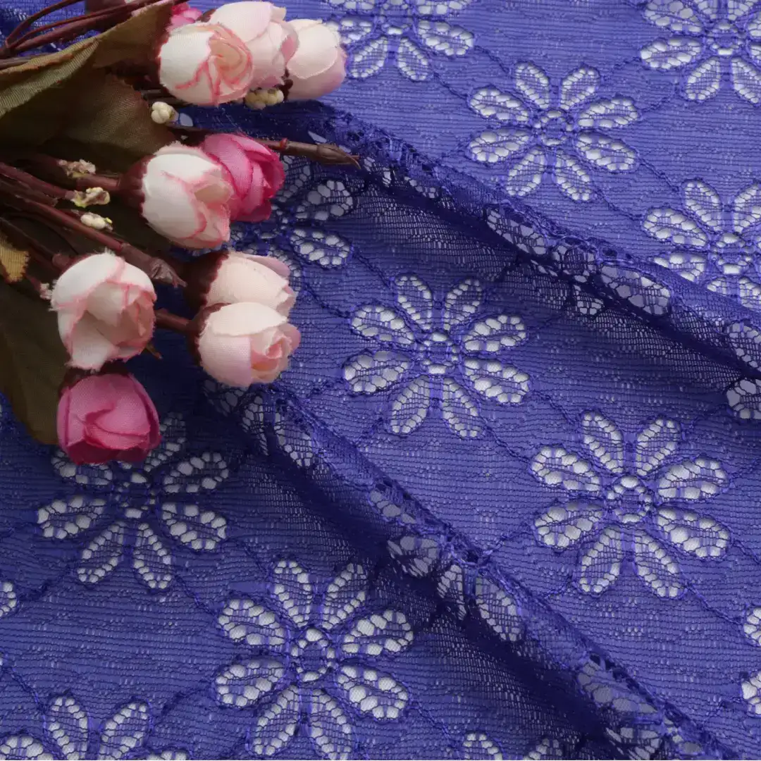 China Fabric for Blouse,Lingerie Lace Knit Fabric Nylon Spandex Purple color buy from China wholesaler bulk order at wholesale price free worldwide shipping Alibaba