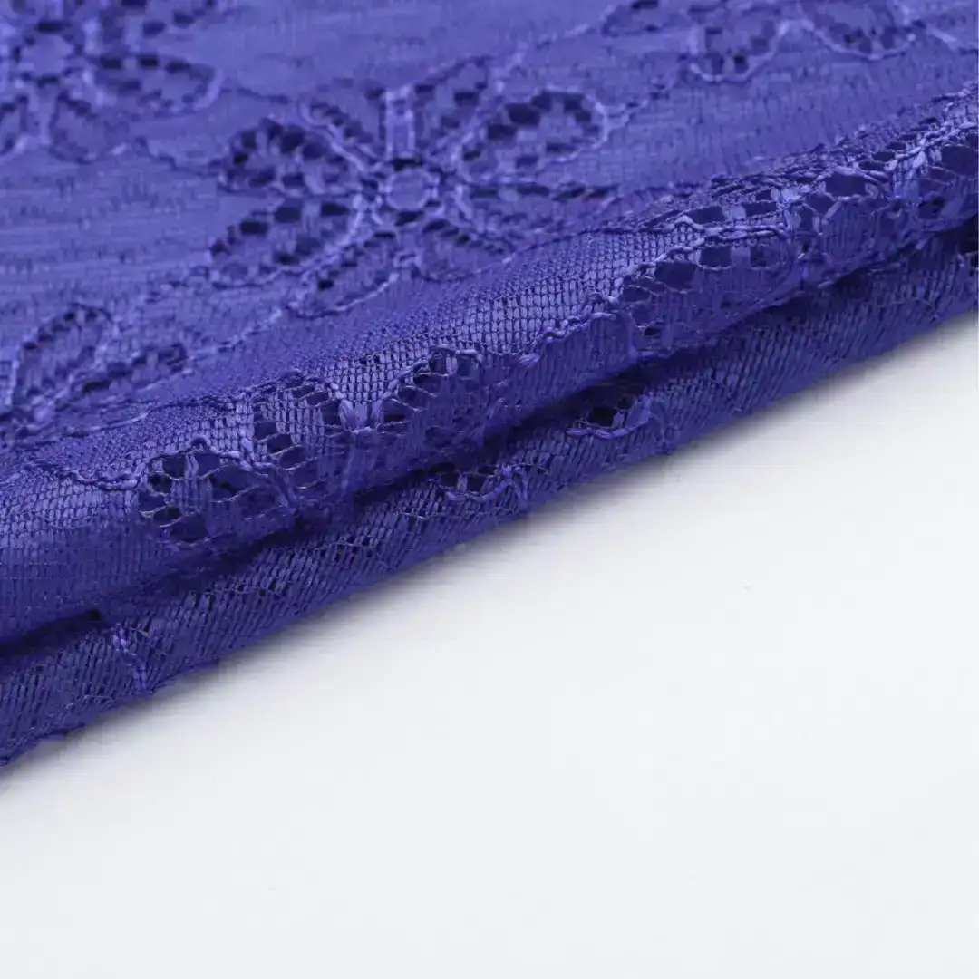 China Fabric for Blouse,Lingerie Lace Knit Fabric Nylon Spandex Purple color buy from China wholesaler bulk order at wholesale price free worldwide shipping Alibaba