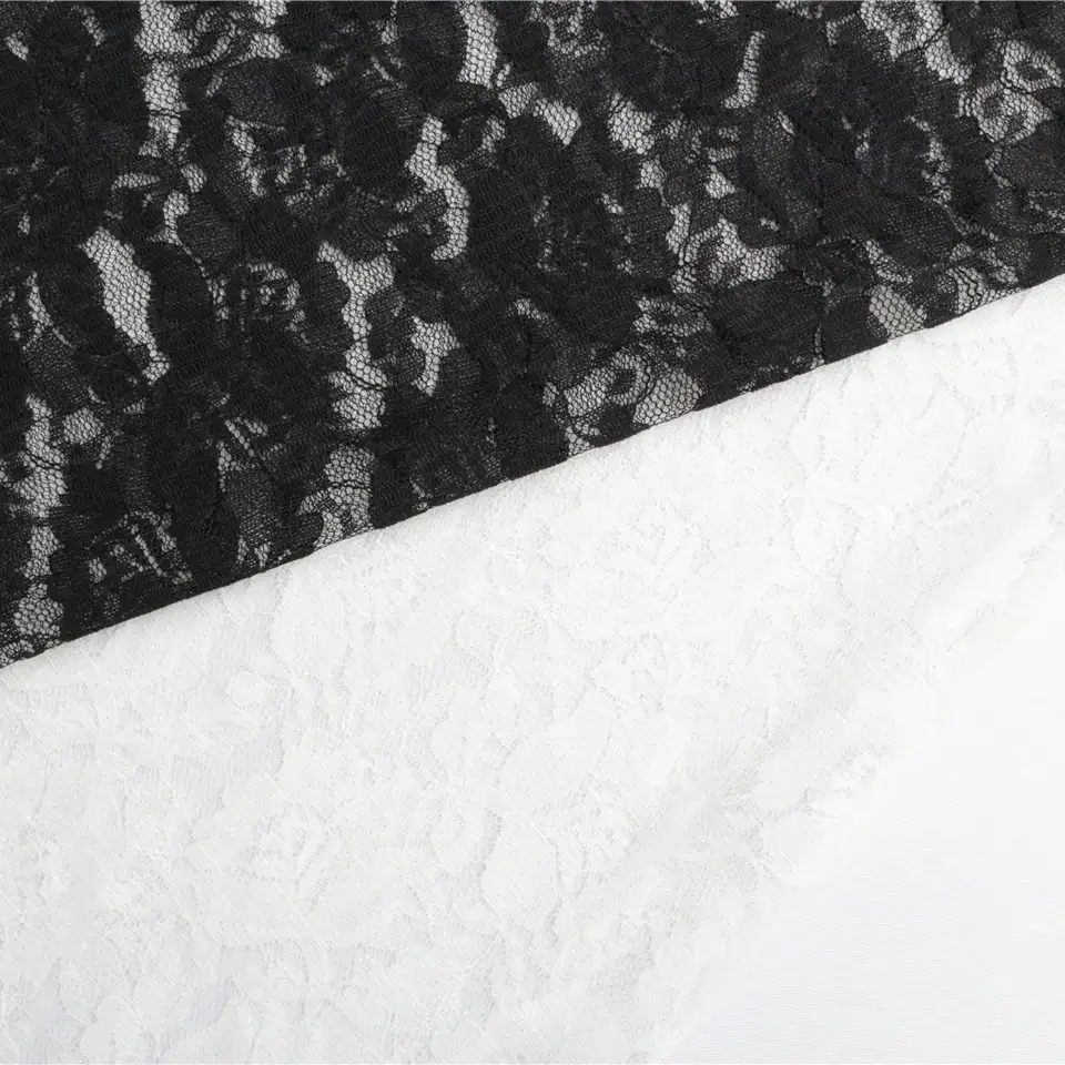 China Fabric for Skirt Lace Knit Fabric Polyester BLACK color buy from China wholesaler bulk order at wholesale price free worldwide shipping Alibaba