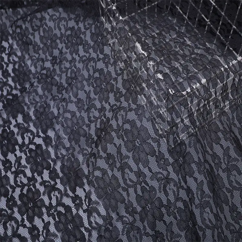 China Fabric for Skirt Lace Knit Fabric Polyester Black color buy from China wholesaler bulk order at wholesale price free worldwide shipping Alibaba