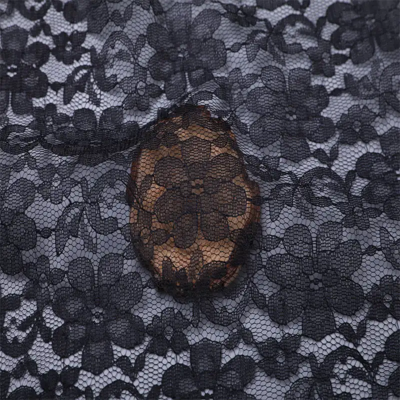 China Fabric for Skirt Lace Knit Fabric Polyester Black color buy from China wholesaler bulk order at wholesale price free worldwide shipping Alibaba