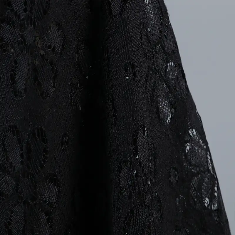 China Fabric for Shirt,Skirt Lace Knit Fabric Nylon Polyester Black color buy from China wholesaler bulk order at wholesale price free worldwide shipping Alibaba