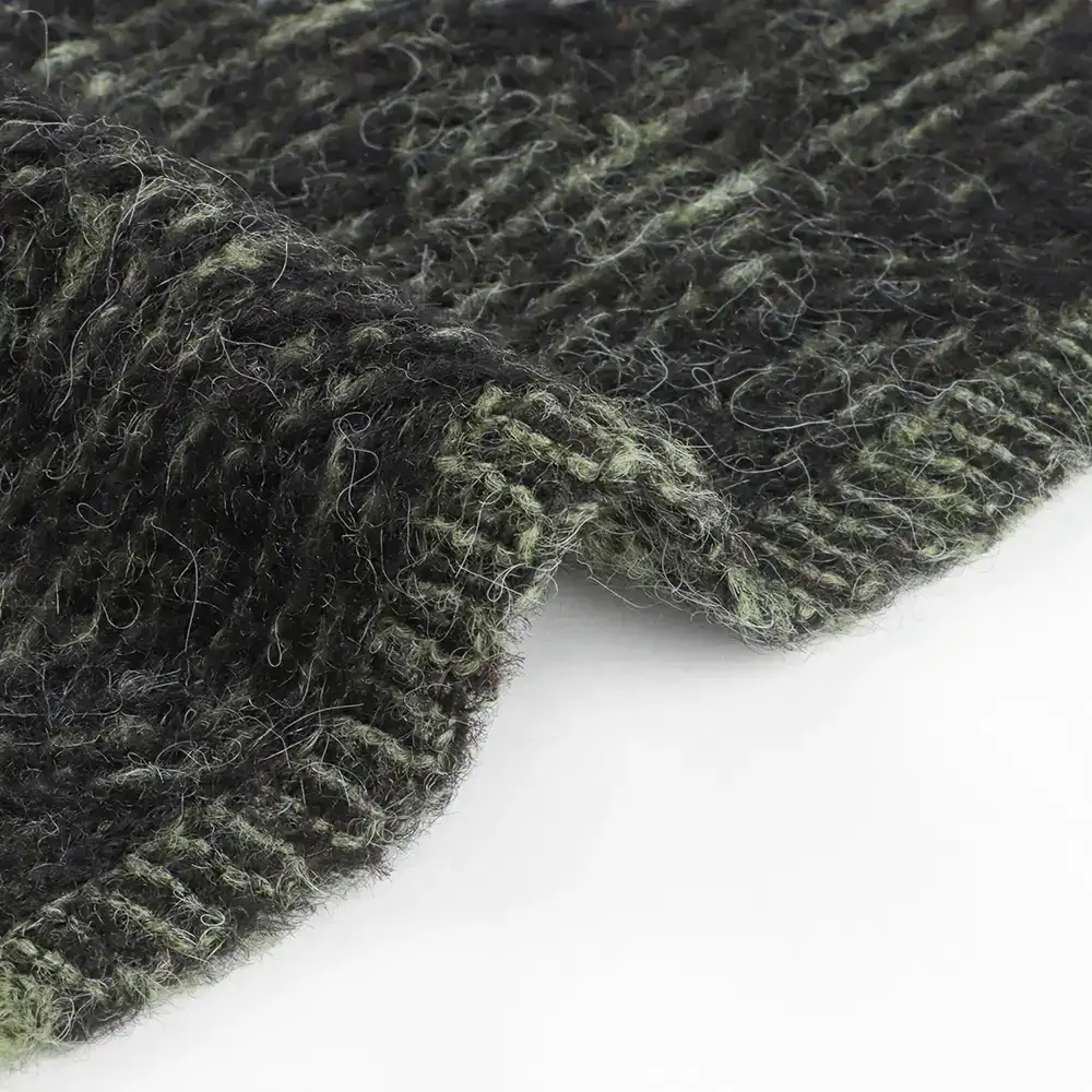 China Yarn for Polo T-shirt (Sweater),Crew Neck Pullover (Sweater),Half-Zipper Cardigan (Sweater) Mossy Yarn Fancy Yarn Wool Nylon Polyester Spandex green with black color buy from China wholesaler bulk order at wholesale price free worldwide shipping Alibaba