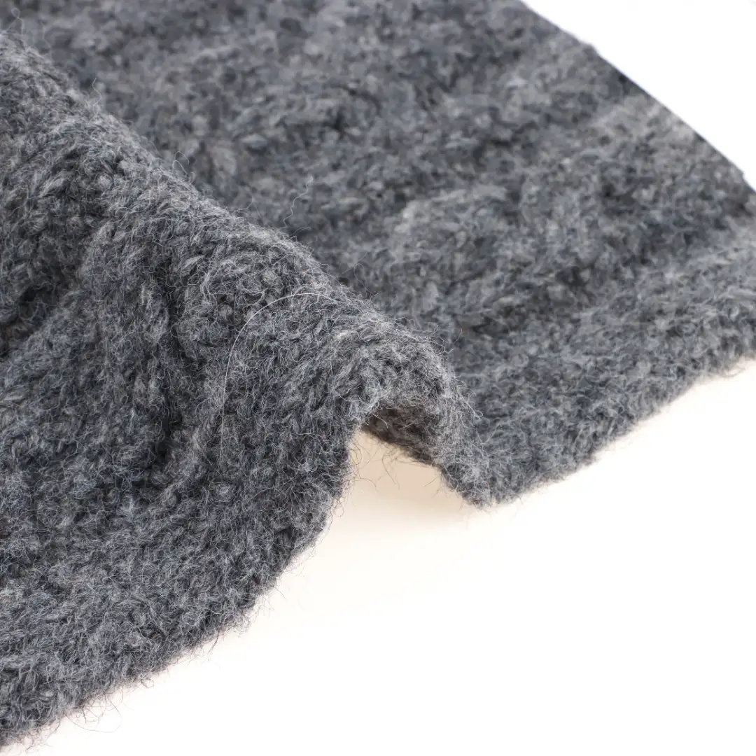 China Yarn for Dresses (Cardigan Button) (Sweater),Ladies Vest (Sweater)  Mossy Yarn Fancy Yarn BCI Cotton Recycled Polyester Nylon Wool Spandex grey color buy from China wholesaler bulk order at wholesale price free worldwide shipping Alibaba