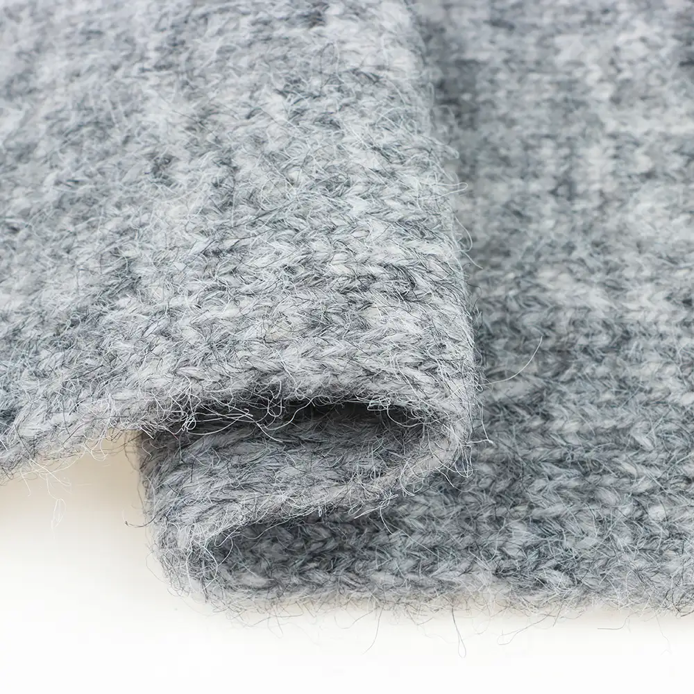 China Yarn for Open Cardigan (Sweater),Hoodie  (Sweater),Round Neck Pullover (Sweater) Mossy Yarn Fancy Yarn Recycled Polyester Nylon RWS Wool GREY color buy from China wholesaler bulk order at wholesale price free worldwide shipping Alibaba