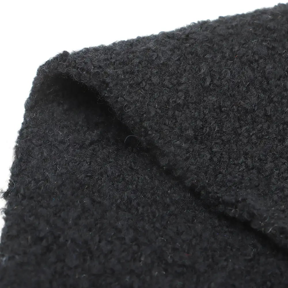 China Yarn for Knitted Jacket (Sweater),Hoodie  (Sweater),Half-Zipper Cardigan (Sweater) Boucle Yarn Fancy Yarn Cotton Wool Nylon Spandex BLACK color buy from China wholesaler bulk order at wholesale price free worldwide shipping Alibaba