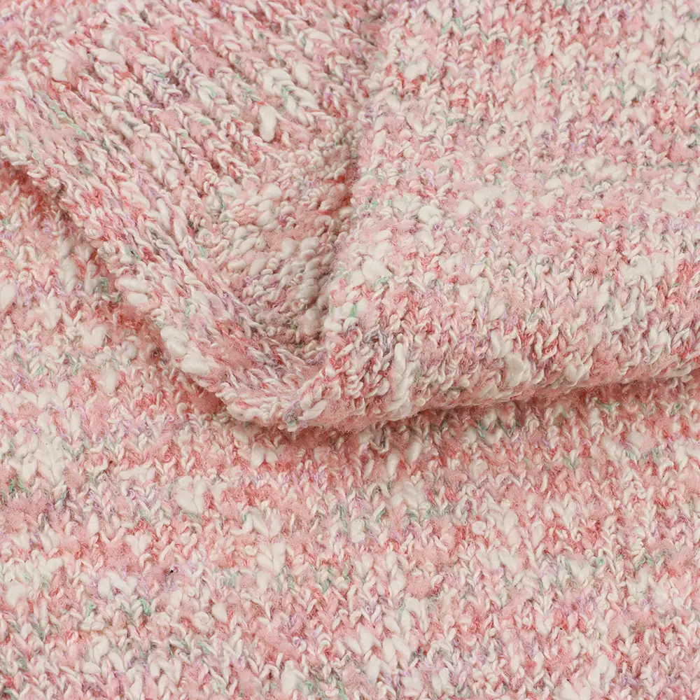 China Yarn for Dresses (Cardigan Open) (Sweater),Crop Top Pullover (Sweater) Knot Yarn Fancy Yarn Cotton Recycled Polyester Polyester MELANGE PINK color buy from China wholesaler bulk order at wholesale price free worldwide shipping Alibaba