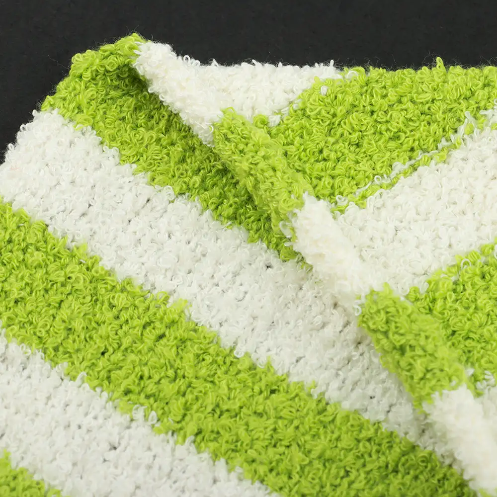 China Yarn for Hoodie  (Sweater),Polo T-shirt (Sweater), Full-Zipper Cardigan (Sweater) Boucle Yarn Fancy Yarn Polyester #858 green+white color buy from China wholesaler bulk order at wholesale price free worldwide shipping Alibaba