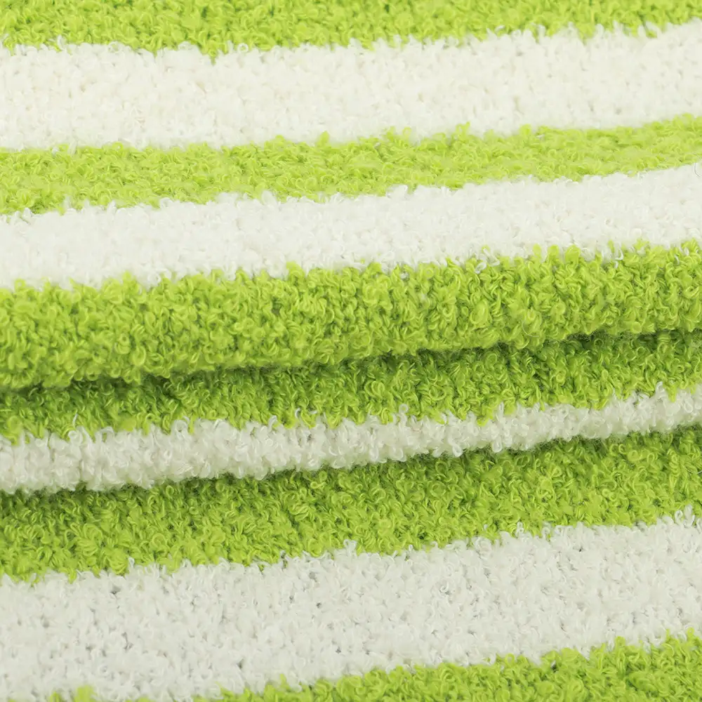 China Yarn for Hoodie  (Sweater),Polo T-shirt (Sweater), Full-Zipper Cardigan (Sweater) Boucle Yarn Fancy Yarn Polyester #858 green+white color buy from China wholesaler bulk order at wholesale price free worldwide shipping Alibaba