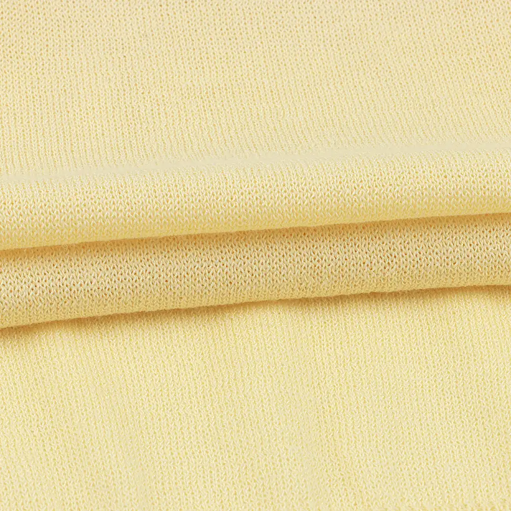 China Yarn for Ladies Vest (Sweater),Crop Top Pullover (Sweater),Dresses (Cardigan Button) (Sweater) Double Twist Spun Regular Yarn BCI Cotton Polyester LIGHT YELLOW color buy from China wholesaler bulk order at wholesale price free worldwide shipping Alibaba