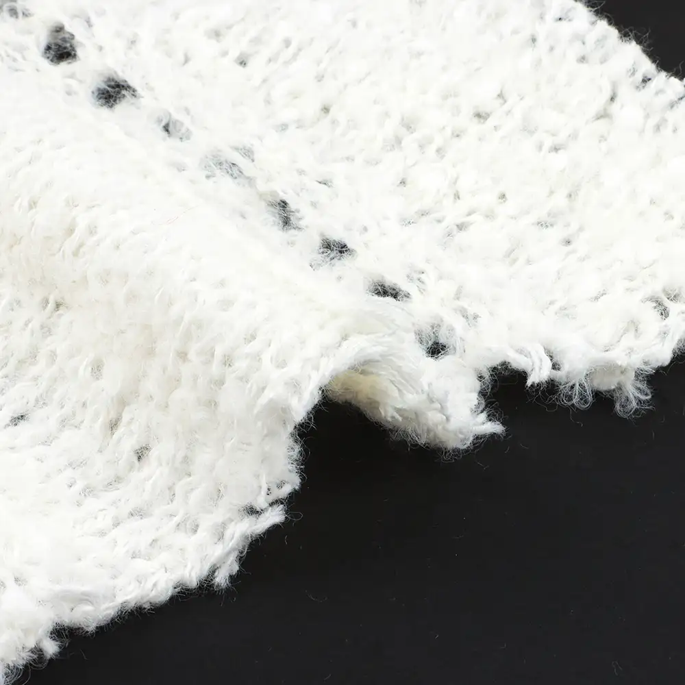 China Yarn for Dresses (Cardigan Open) (Sweater),Crop Top Pullover (Sweater) Boucle Yarn Fancy Yarn Recycled Polyester Polyester Acrylic Wool CREAM color buy from China wholesaler bulk order at wholesale price free worldwide shipping Alibaba