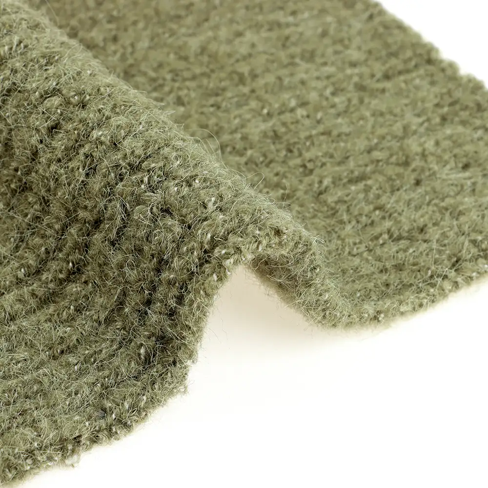 China Yarn for Half-Zipper Cardigan (Sweater),Knitted Trousers (Sweater),Knitted Jacket (Sweater) Mossy Yarn Fancy Yarn Polyester Spandex green color buy from China wholesaler bulk order at wholesale price free worldwide shipping Alibaba