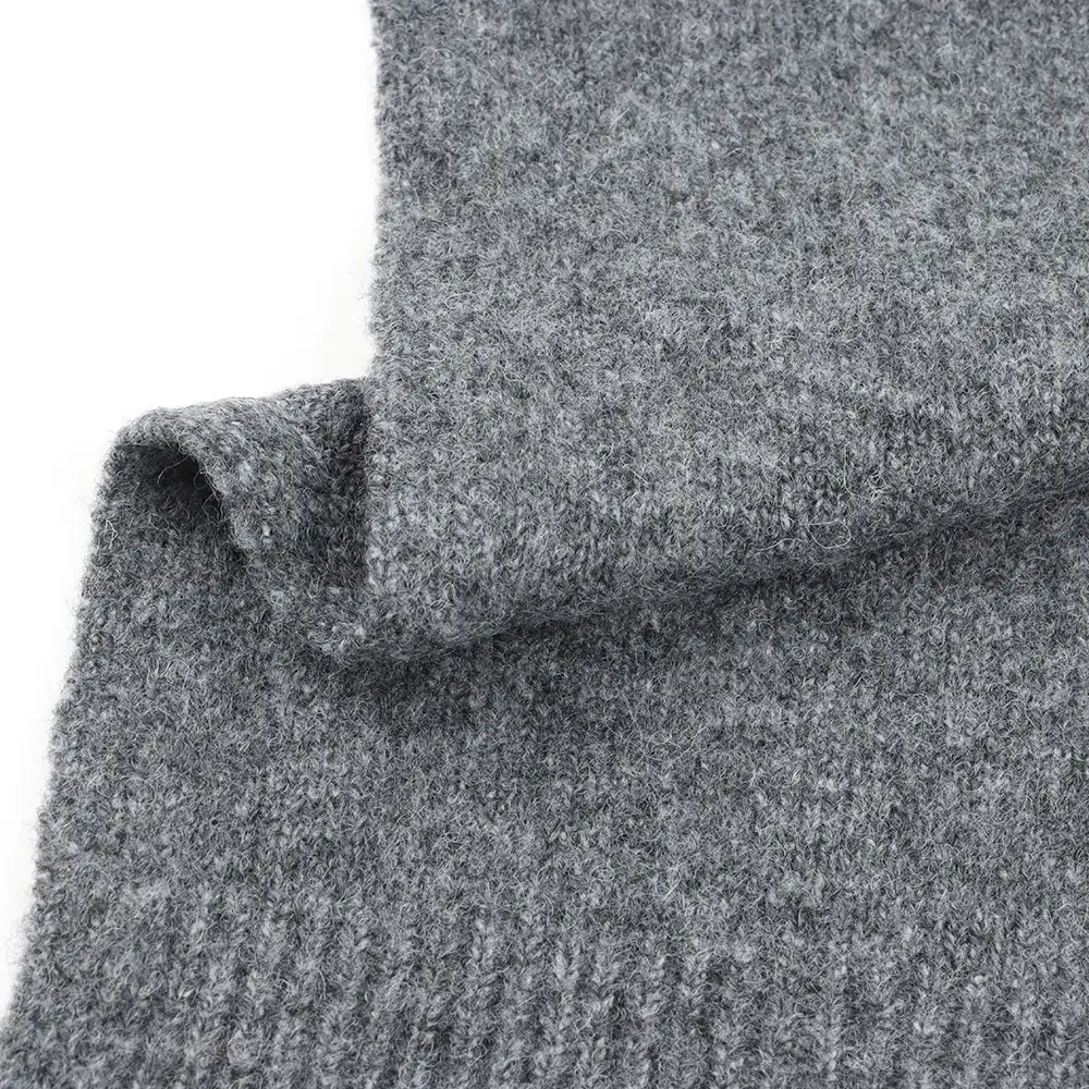 China Yarn for Half-Zipper Cardigan (Sweater),Knitted Trousers (Sweater),Knitted Jacket (Sweater) Mossy Yarn Fancy Yarn Recycled Polyester Polyester Acrylic Wool Elastane Dark grey color buy from China wholesaler bulk order at wholesale price free worldwide shipping Alibaba