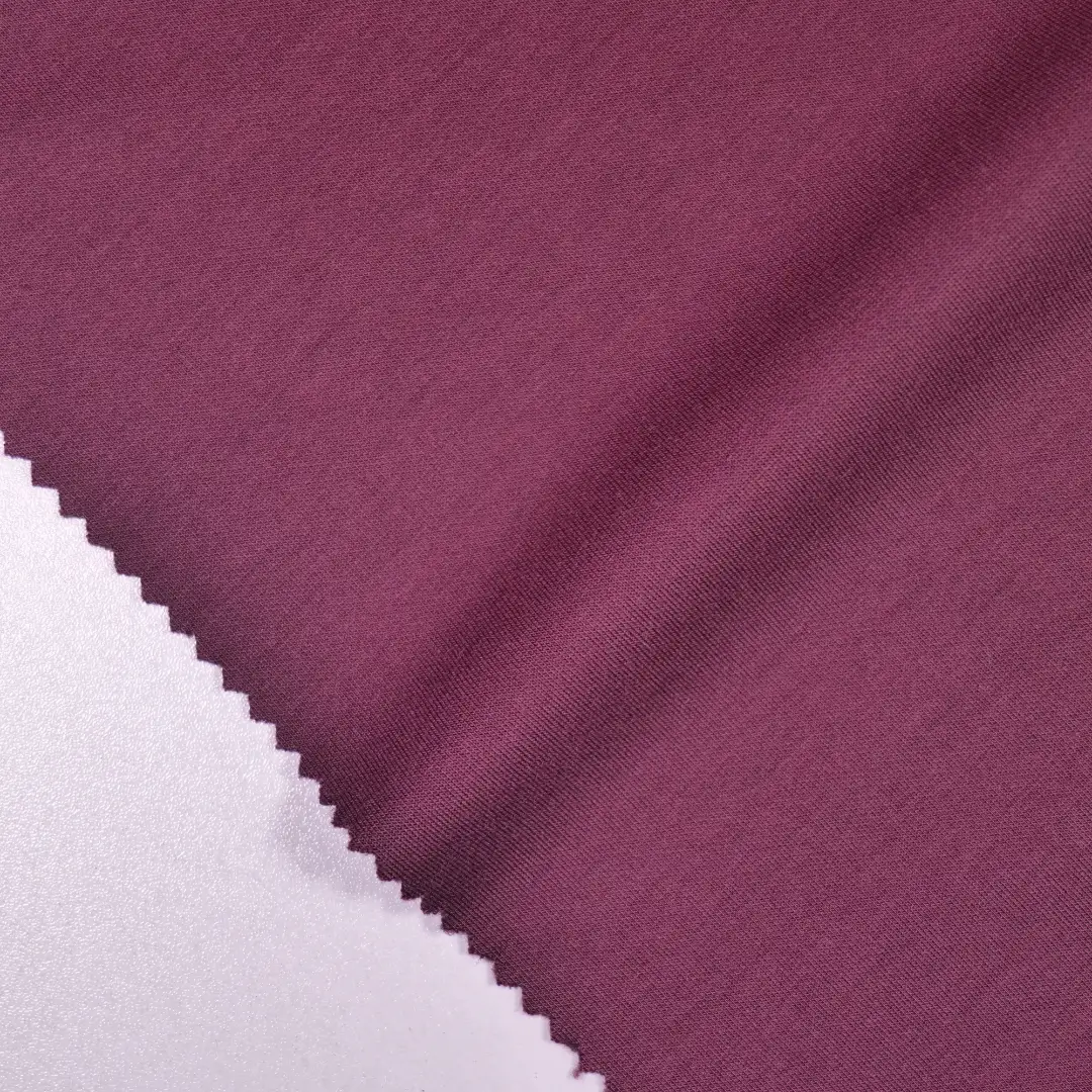 China Fabric for Jackets,Hoodie,Tracksuits Scuba Knit Fabric Polyester Modal Spandex burgundy color buy from China wholesaler bulk order at wholesale price free worldwide shipping Alibaba
