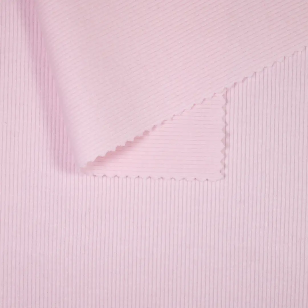 China Fabric for Hoodie,Sweatshirt Rib Knit Fabric Cotton Polyester Spandex pink color buy from China wholesaler bulk order at wholesale price free worldwide shipping Alibaba
