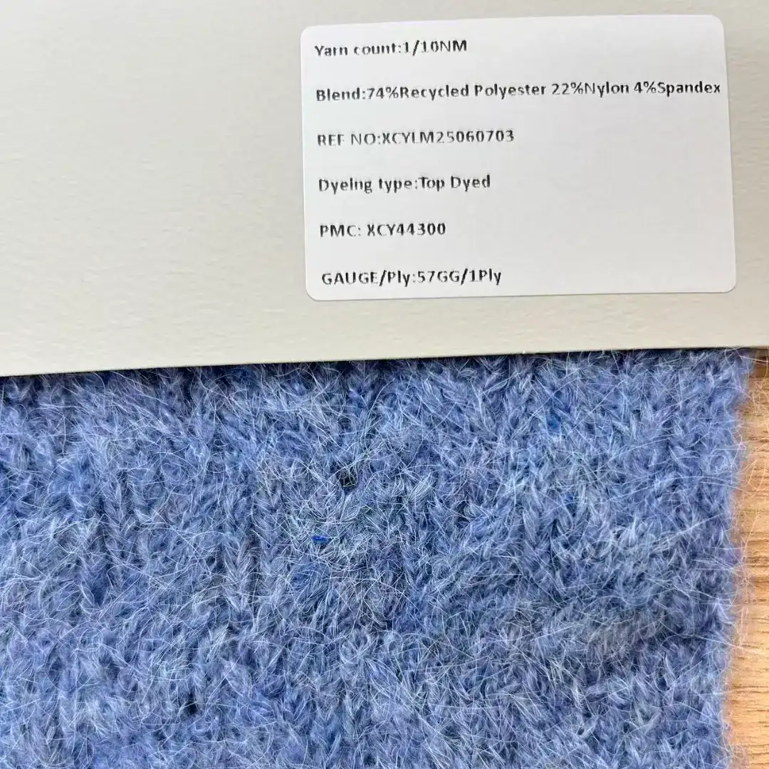 China Yarn for Open Cardigan (Sweater),Dresses (Cardigan Button) (Sweater),Boys Collar Cardigan (Sweater),Girls Raglan Sleeve Cardigan (Sweater) Mossy Yarn Fancy Yarn Recycled Polyester Polyamide Spandex BLUE color buy from China wholesaler bulk order at wholesale price free worldwide shipping Alibaba