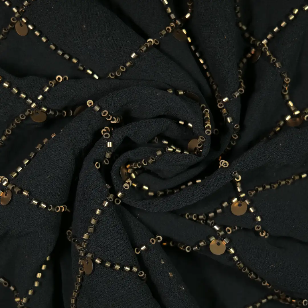 China Fabric for Skirt Chiffon Synthetic Woven Fabric Polyester Black color buy from China wholesaler bulk order at wholesale price free worldwide shipping Alibaba