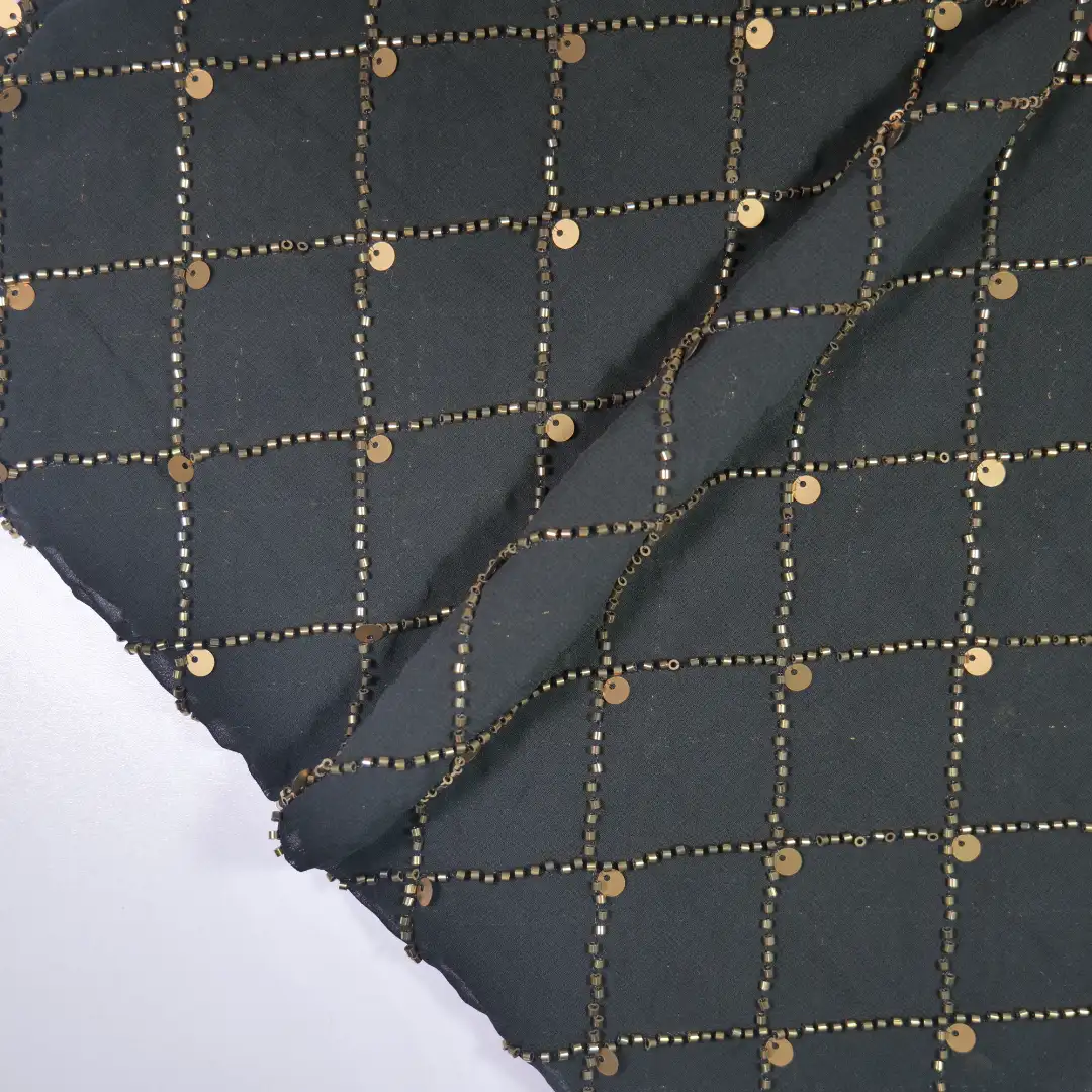 China Fabric for Skirt Chiffon Synthetic Woven Fabric Polyester Black color buy from China wholesaler bulk order at wholesale price free worldwide shipping Alibaba