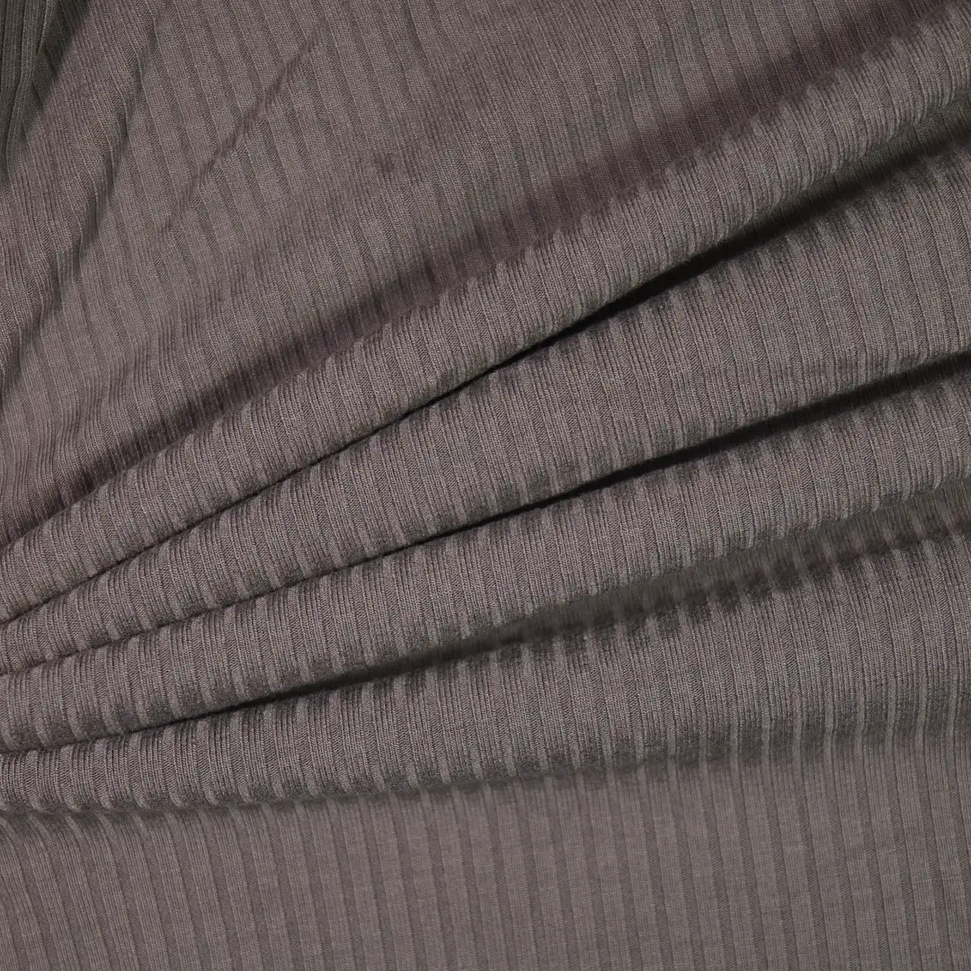 China Fabric for T-Shirt,Skirt,Sleeveless Sundress Rib Knit Fabric Rayon Spandex coff brown color buy from China wholesaler bulk order at wholesale price free worldwide shipping Alibaba