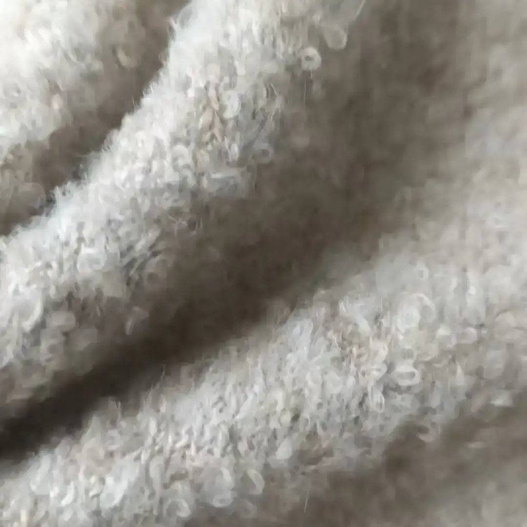 China Yarn for Full-Zipper Cardigan (Sweater),Half-Zipper Cardigan (Sweater),Knitted Jacket (Sweater) Boucle Yarn Fancy Yarn Recycled Polyester Polyester Nylon Wool Spandex white Mel color buy from China wholesaler bulk order at wholesale price free worldwide shipping Alibaba