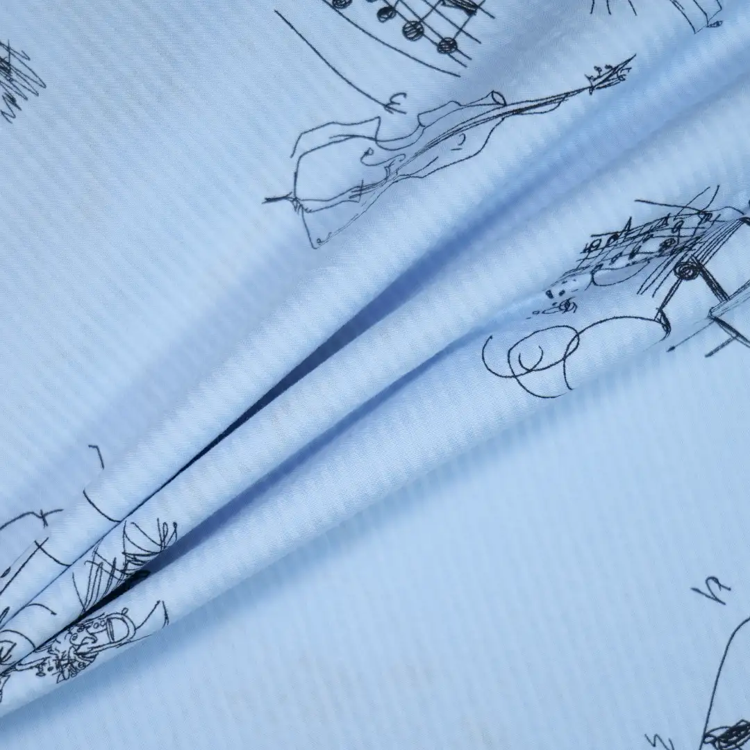 China Fabric for Blouse,Skirt,Loungewear Cotton Seersucker Natural Woven Fabric Cotton blue color buy from China wholesaler bulk order at wholesale price free worldwide shipping Alibaba